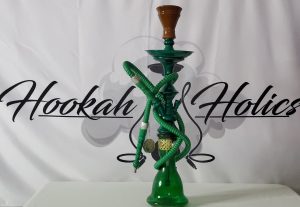 Green Hookah with Hookaholics logo for Blog